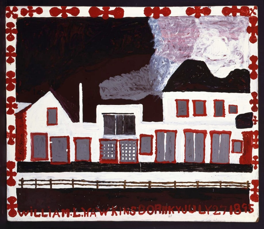 William Hawkins - White Building with Silver Windows, 1989 | Art Basel 2020 | Bruce Silverstein Gallery