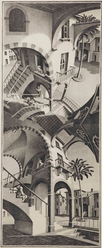 M.C. Escher - Up and Down, 1947 | Art Basel 2020 | Bruce Silverstein Gallery
