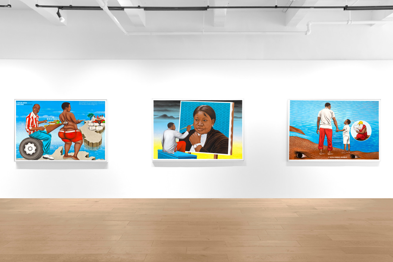 Installation view of Ch&eacute;ri Samba at Venus Over Manhattan, New York