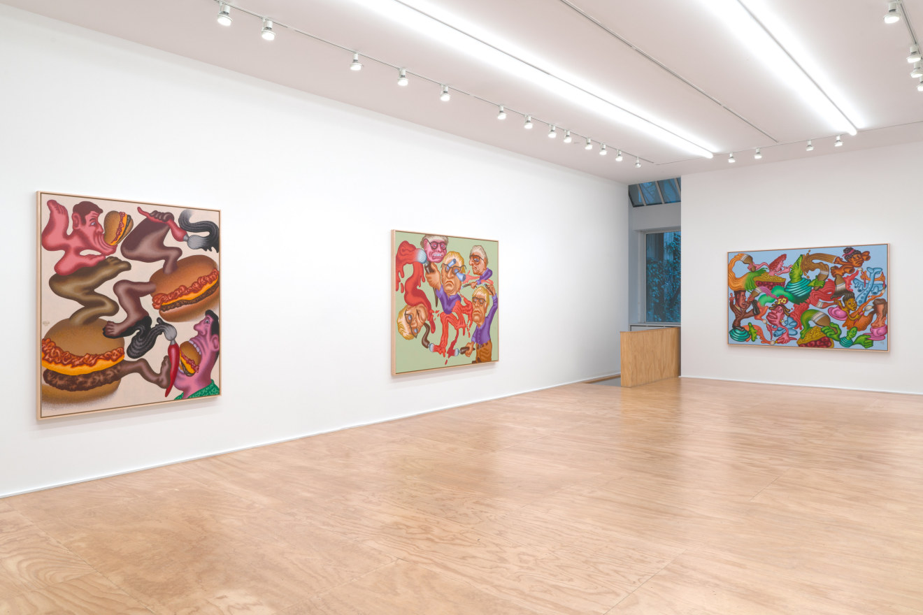 Installation view of Peter Saul at Venus Over Manhattan, New York, 2023