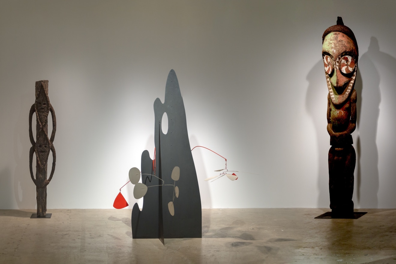 Installation view of Calder Crags + Vanuatu Totems from the Collection of Wayne Heathcote, New York, Venus Over Manhattan