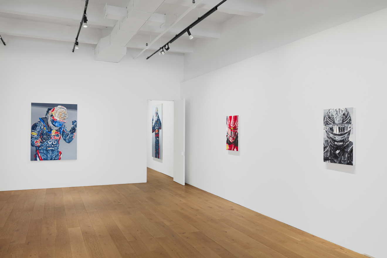 Installation view of Michael Kagan: Pole Position at Venus Over Manhattan, New York, 2023