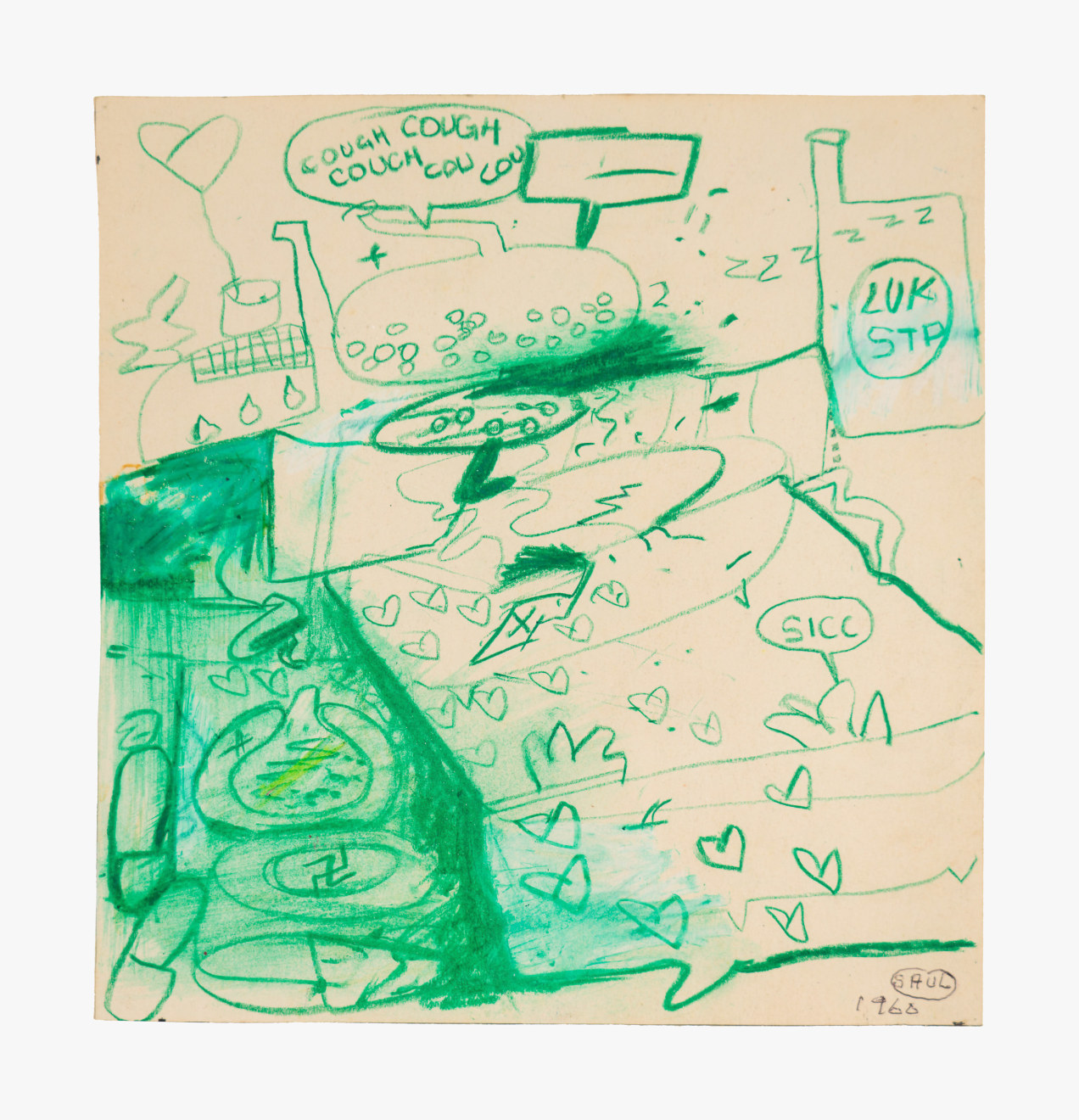 Work on paper by Peter Saul titled Untitled from 1960