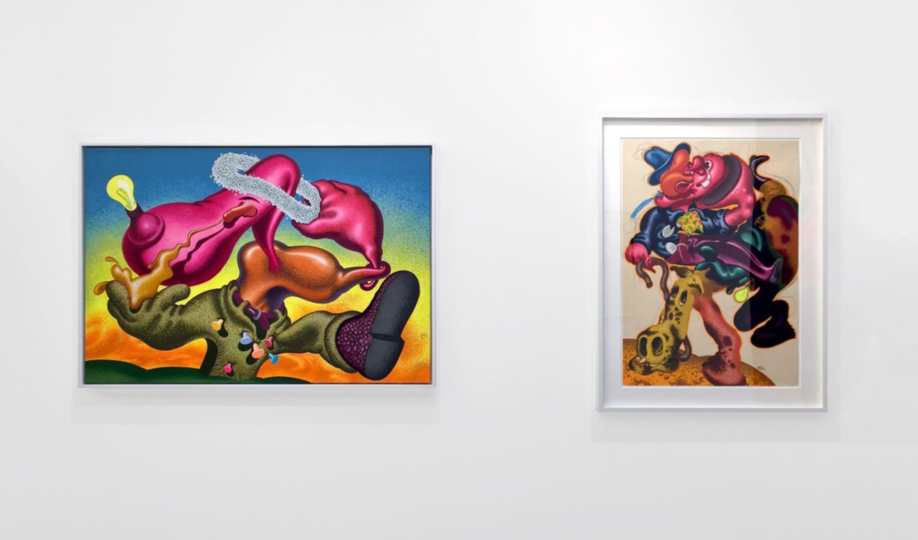 Installation view of Peter Saul: Important Early Works, at FIAC, Paris, 2017