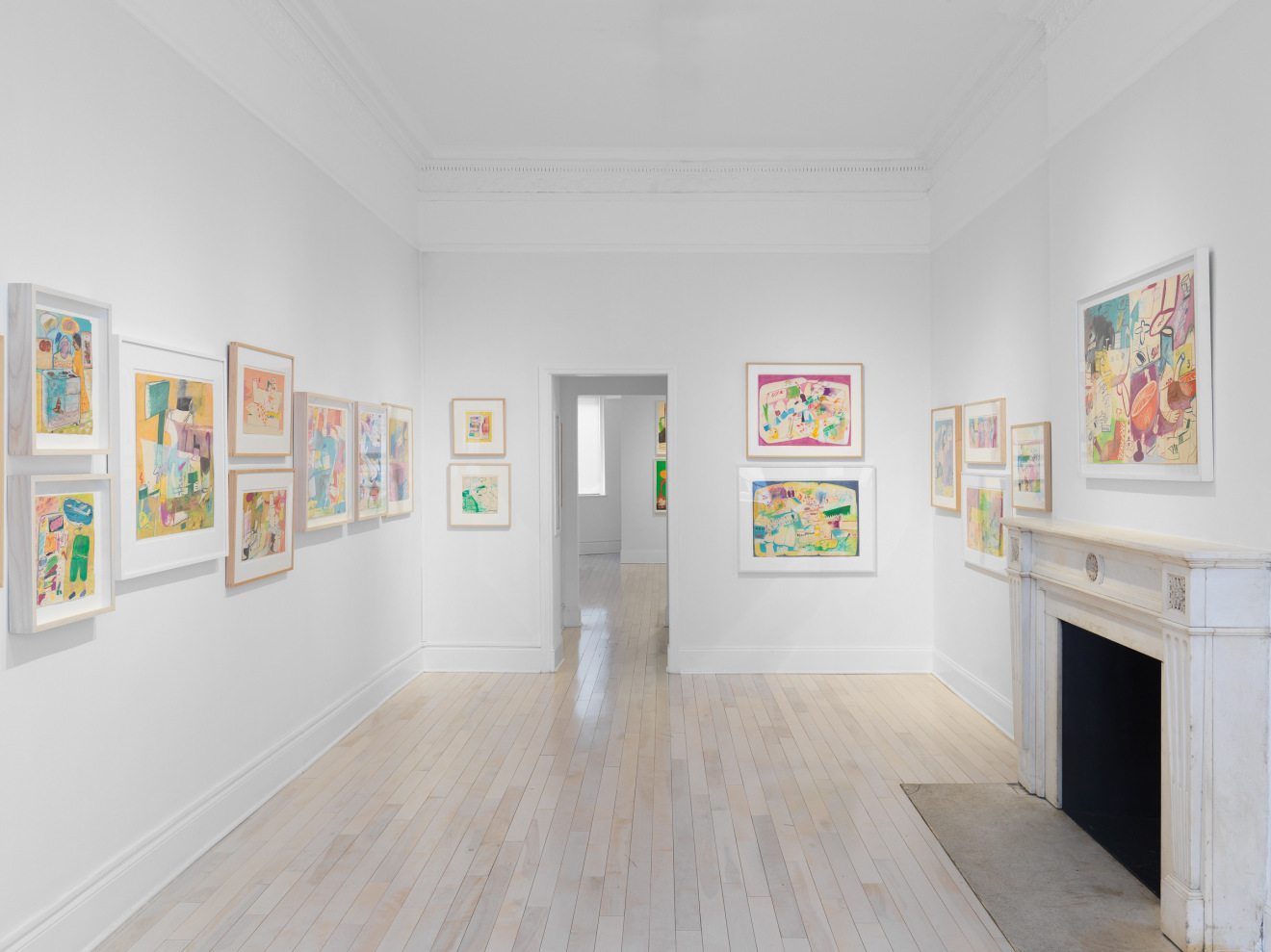 Installation view of Peter Saul Early Works on Paper at Venus Over Manhattan New York