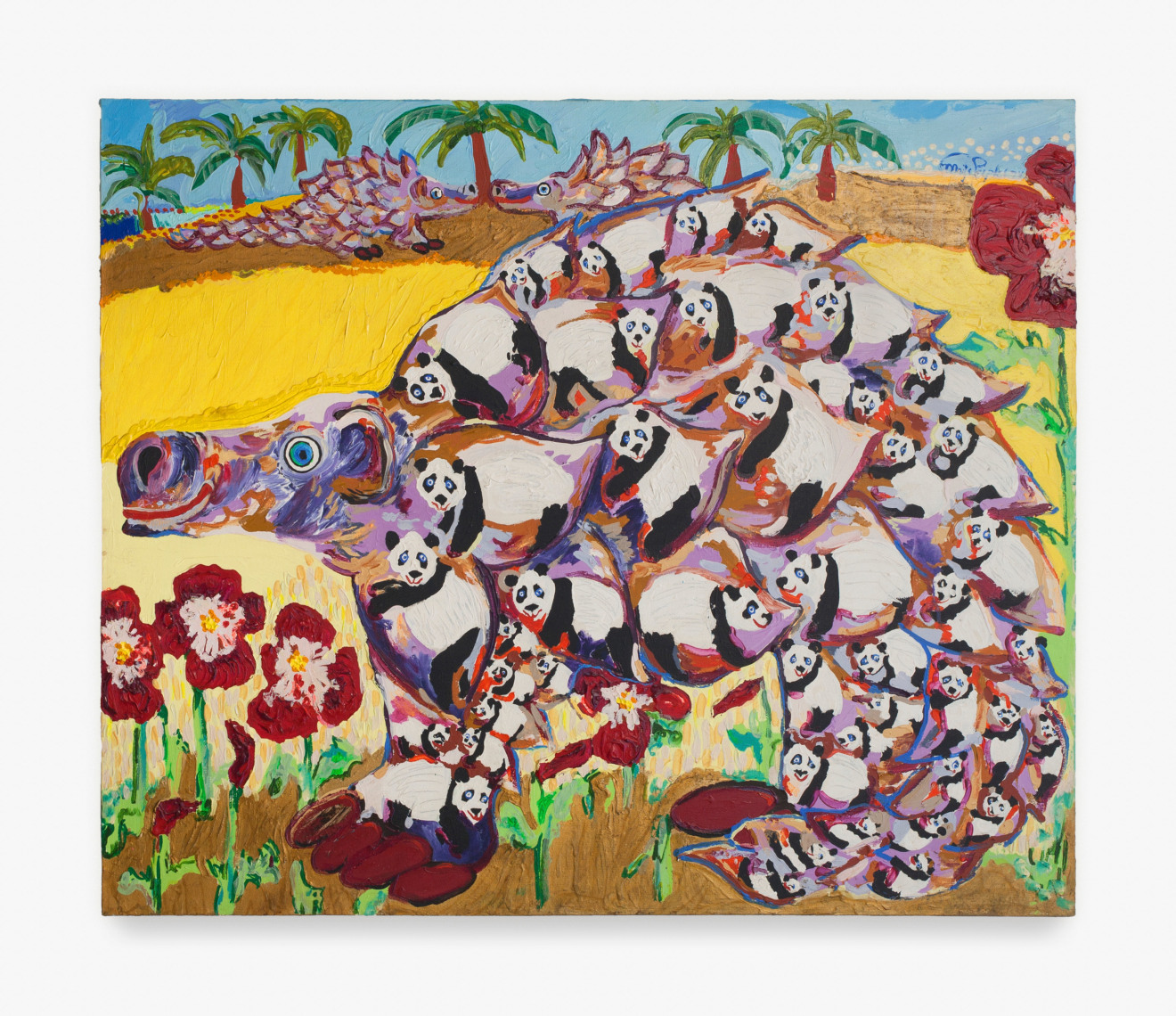 Painting by Maija Peeples-Bright titled Panda Pangolin from 1975