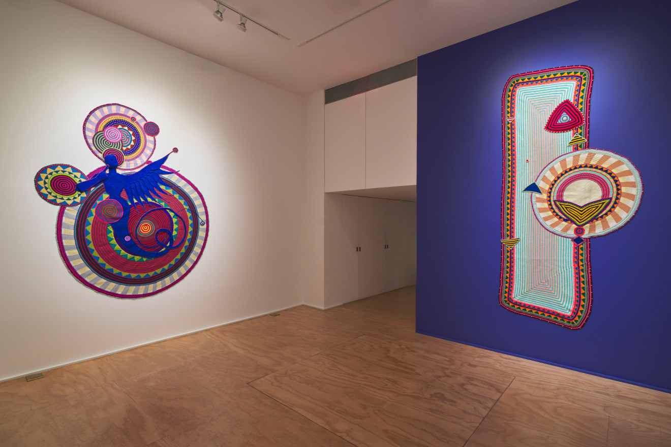 Installation view of Xenobia Bailey's exhibition at Venus Over Manhattan