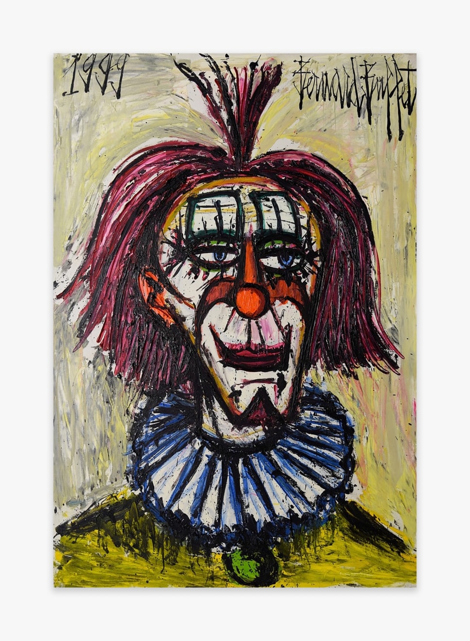 Bernard Buffet Clown &agrave; la collorette bleue, 1999