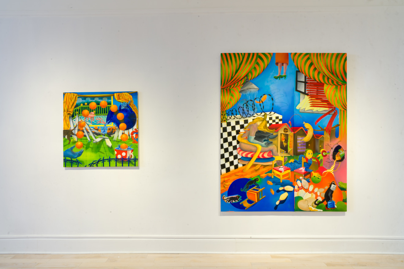 Installation view of Rachel Simon Marino: Foul Play at Venus Over Manhattan, New York 2022