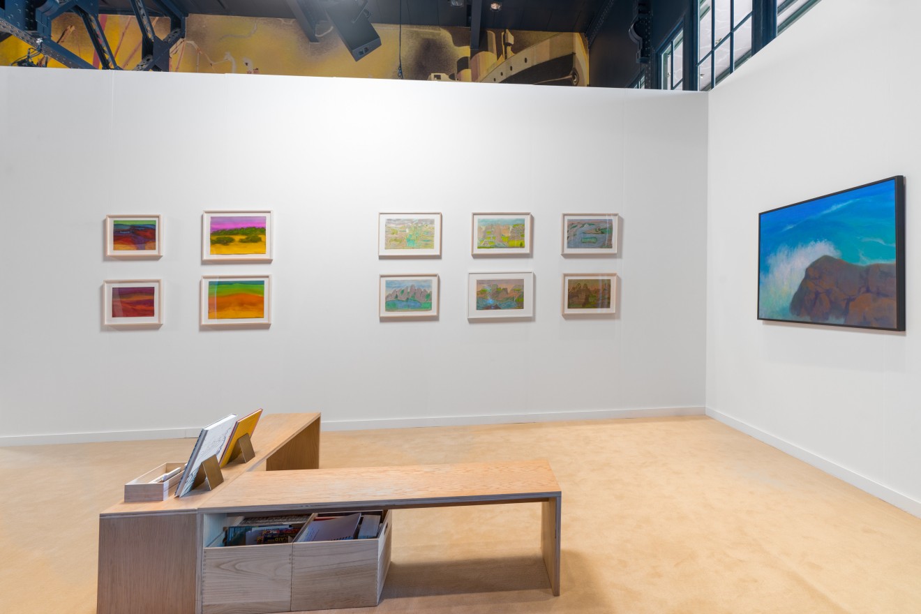 Installation view of Joseph Elmer Yoakum and Richard Mayhew at Independent 20th Century