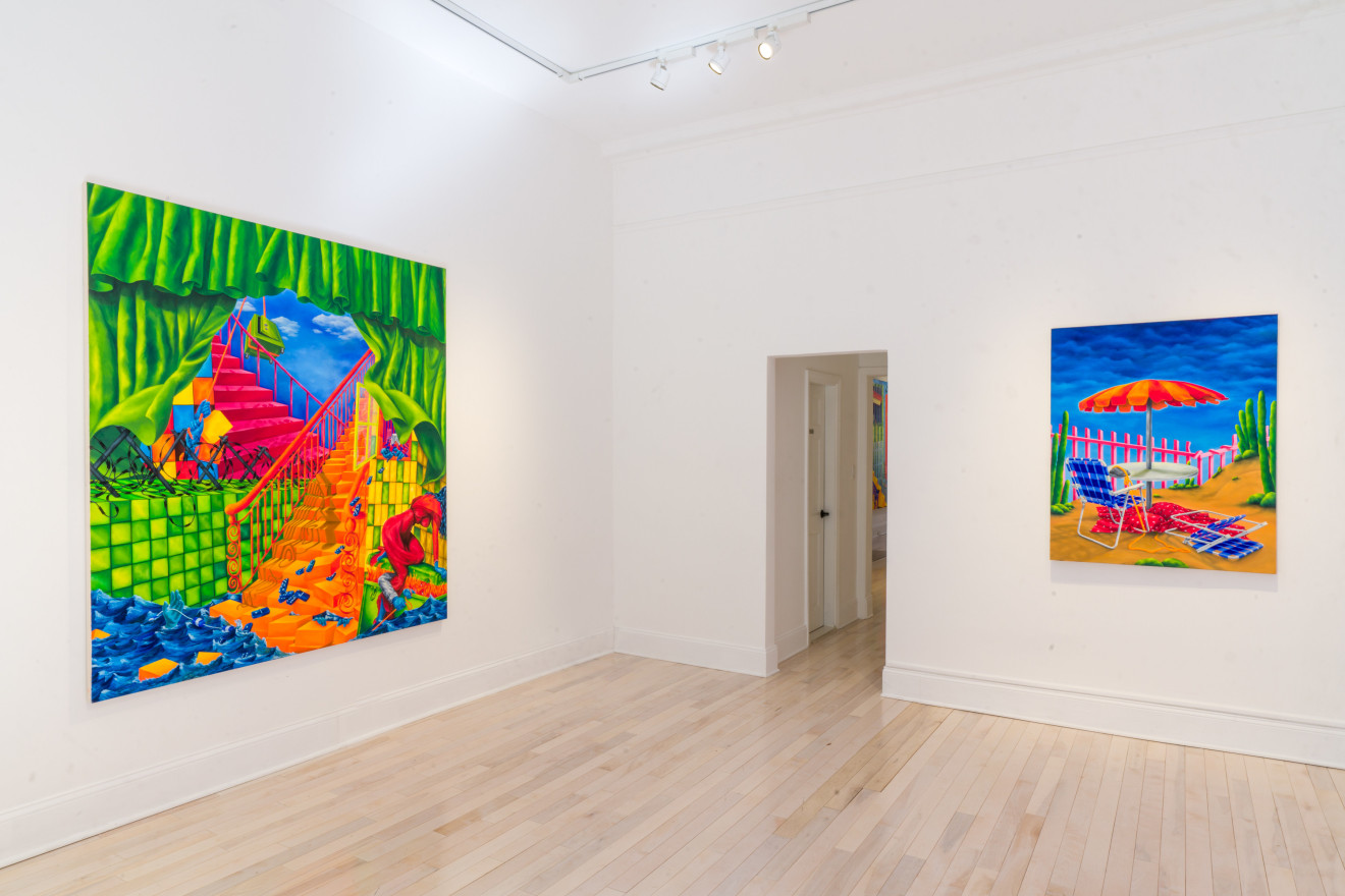 Installation view of Rachel Simon Marino: Foul Play at Venus Over Manhattan, New York 2022