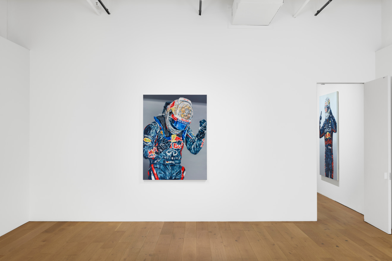 Installation view of Michael Kagan: Pole Position at Venus Over Manhattan, New York, 2023