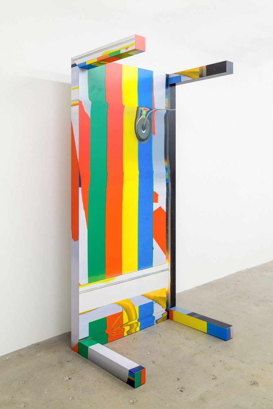 Guyton\Walker (Wade Guyton + Kelley Walker) Canstripe_Greenredblueyellow_Table, 2012