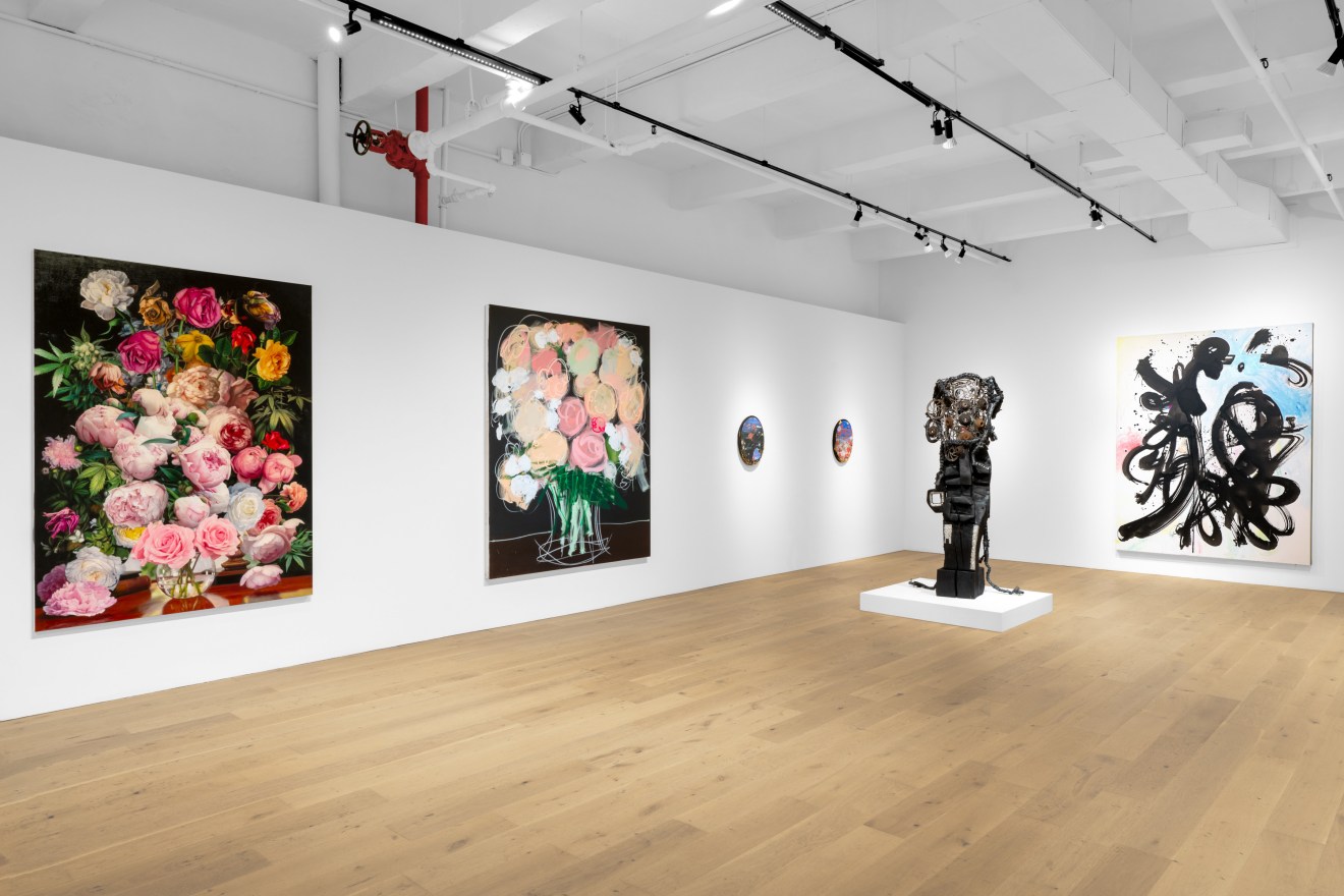 Installation view of This Too Shall Pass, curated by Racquel Chevremont, at Venus Over Manhattan, New York, 2023