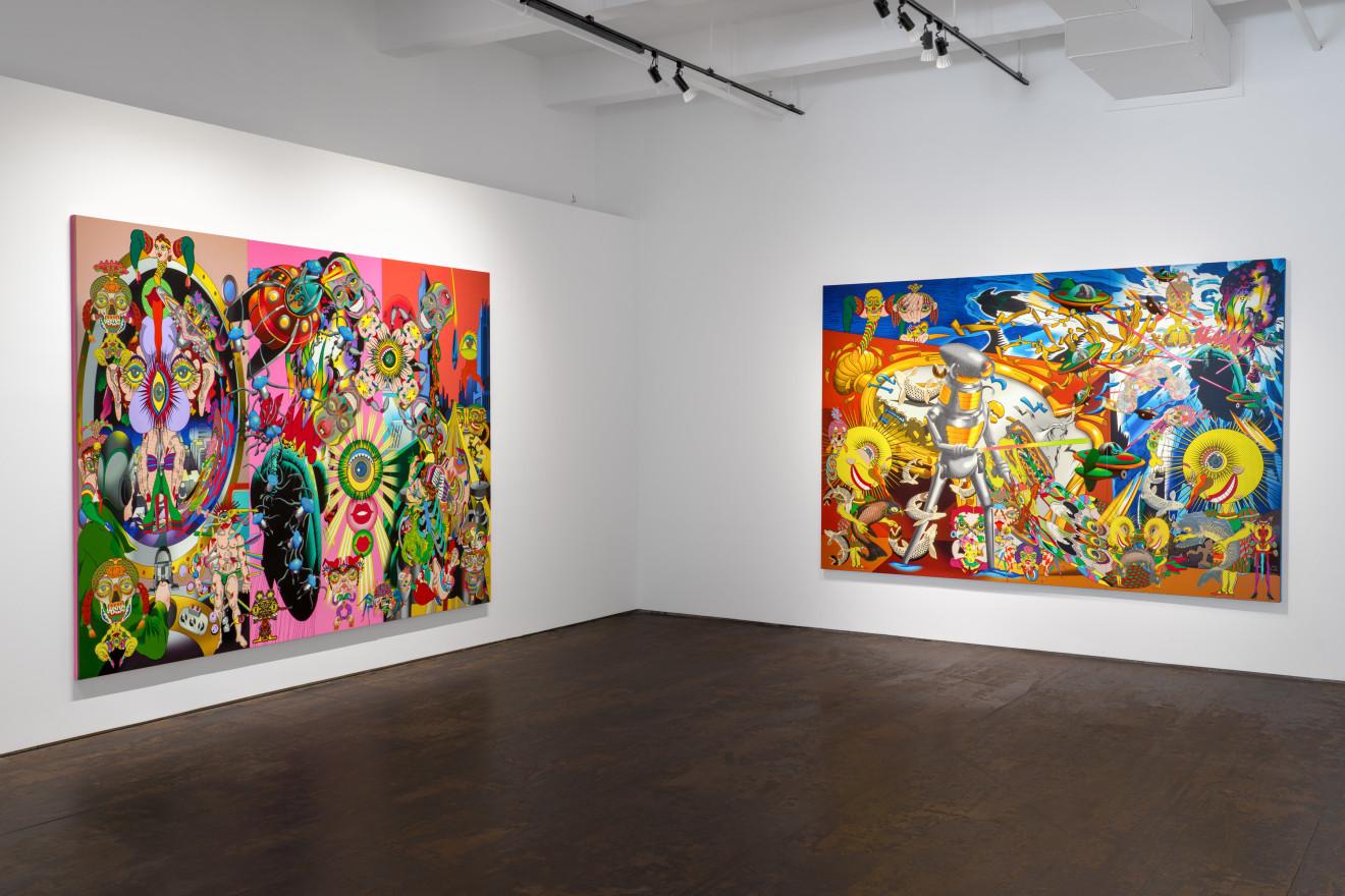 Installation view of Keiichi Tanaami: Manhattan Universe at Venus Over Manhattan, New York