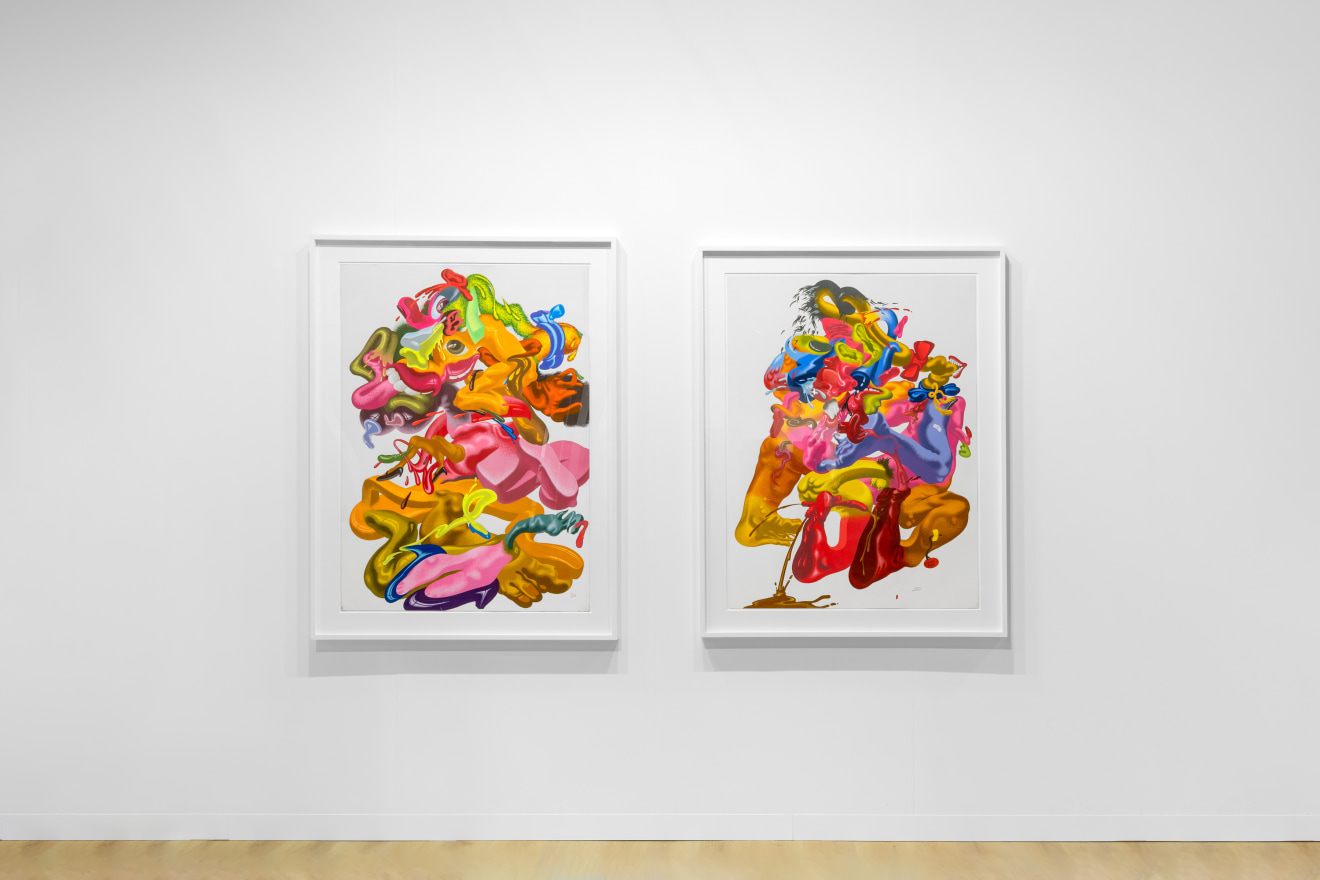 Installation view of Peter Saul presented by Venus Over Manhattan at Art Basel Hong Kong 2023.