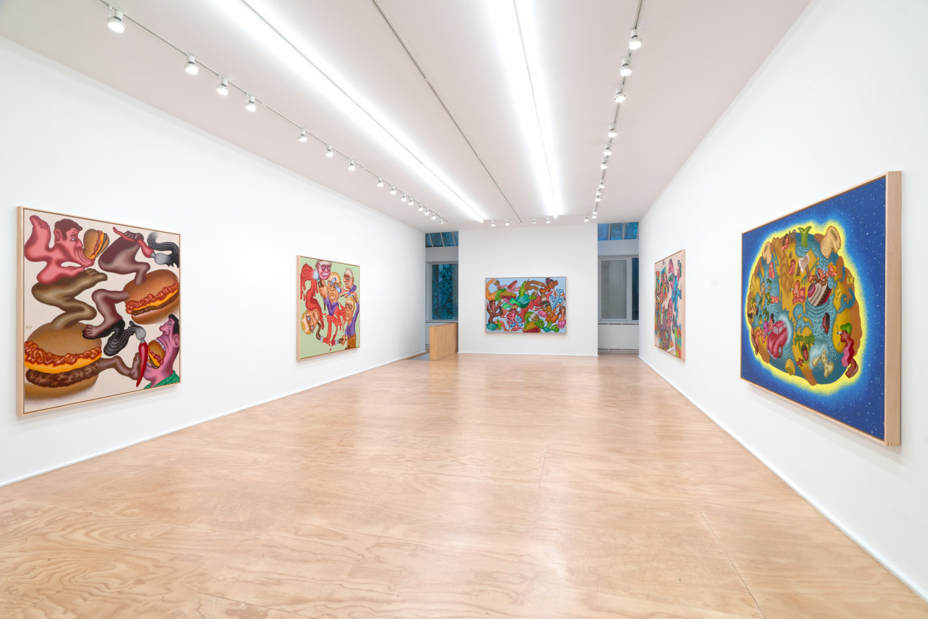 Installation view of Peter Saul at Venus Over Manhattan, New York, 2023