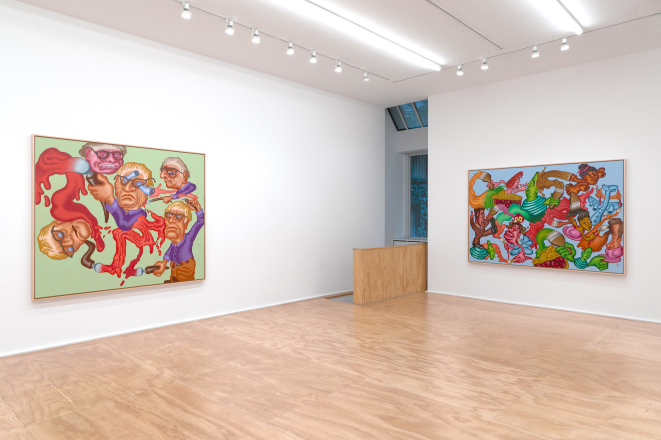 Installation view of Peter Saul at Venus Over Manhattan, New York, 2023