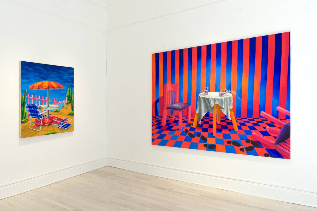 Installation view of Rachel Simon Marino: Foul Play at Venus Over Manhattan, New York 2022