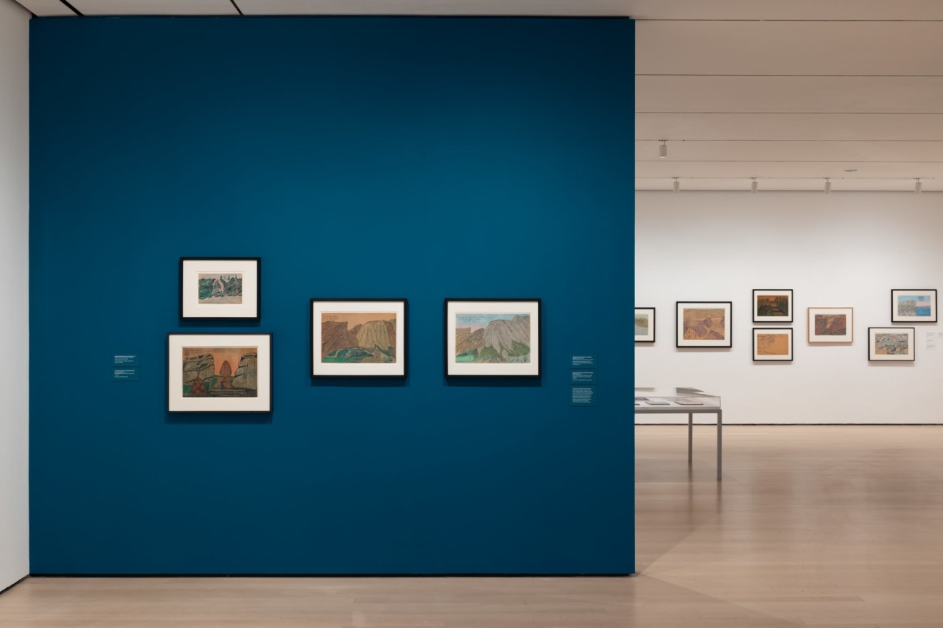 Installation view of&nbsp;Joseph E. Yoakum: What I Saw Museum of Modern Art