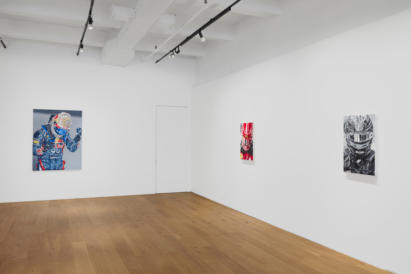 Installation view of Michael Kagan: Pole Position at Venus Over Manhattan, New York, 2023