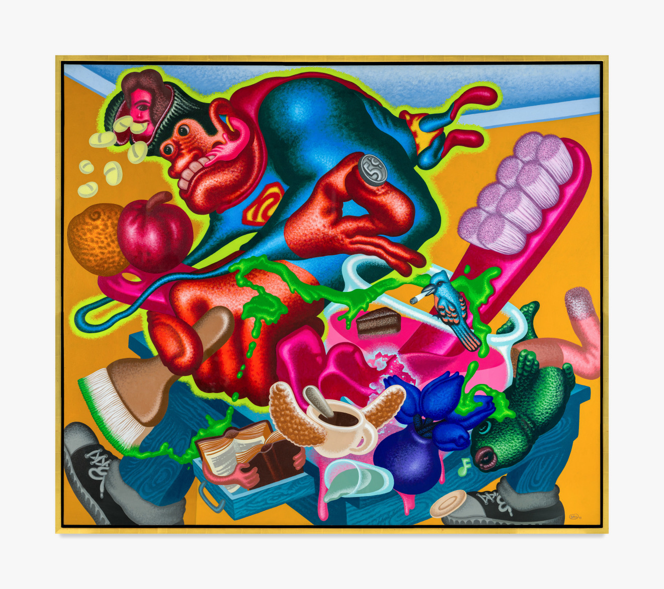 Peter Saul, Bizarro Paints a Still Life, 1998