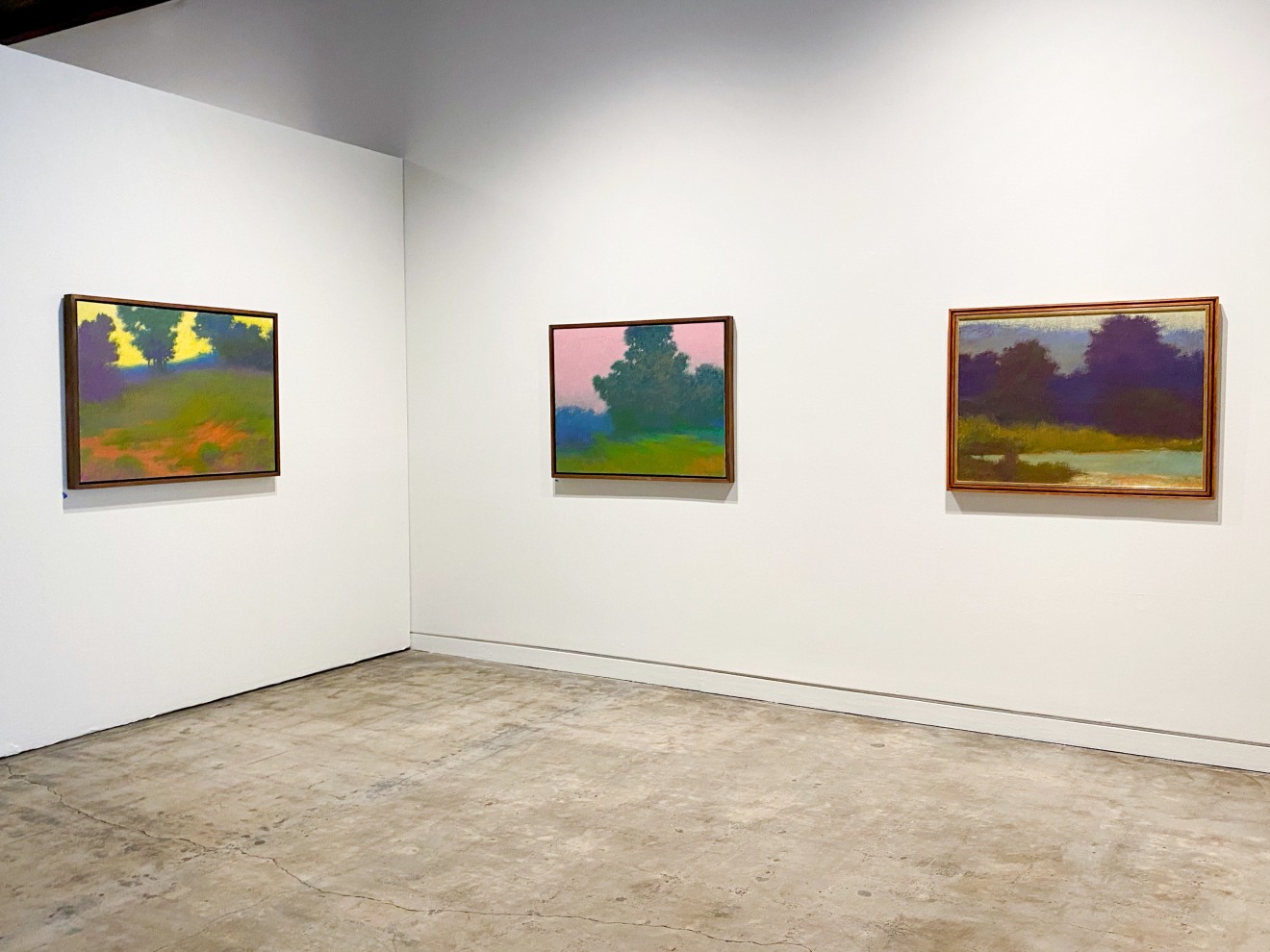 Installation view of Richard Mayhew: Inner Terrain, Sonoma Valley Museum of Art, 2023.