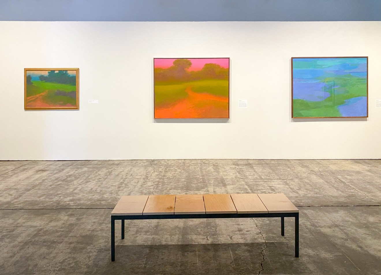 Installation view of Richard Mayhew: Inner Terrain, Sonoma Valley Museum of Art, 2023.