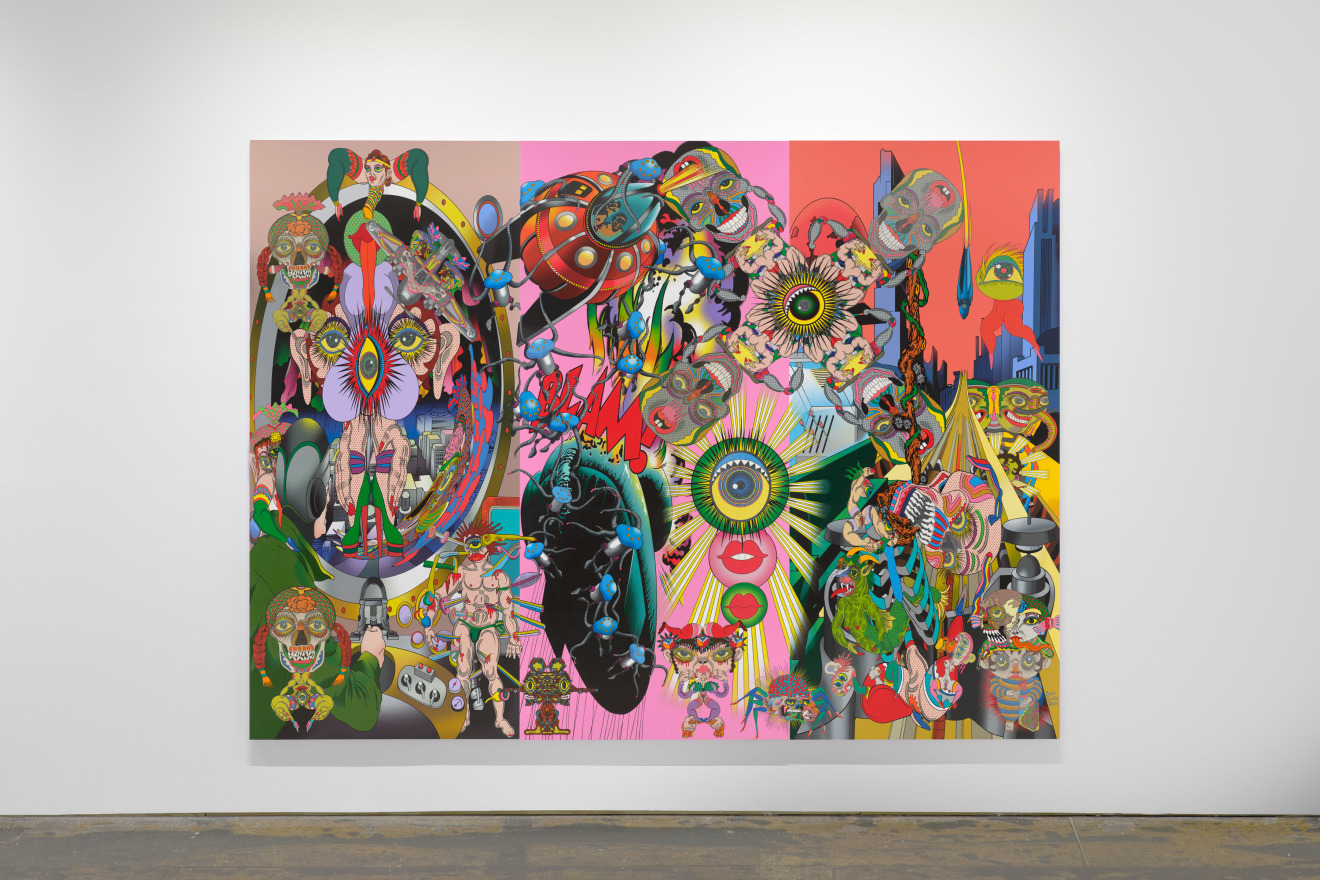 Installation view of Keiichi Tanaami: Manhattan Universe at Venus Over Manhattan, New York