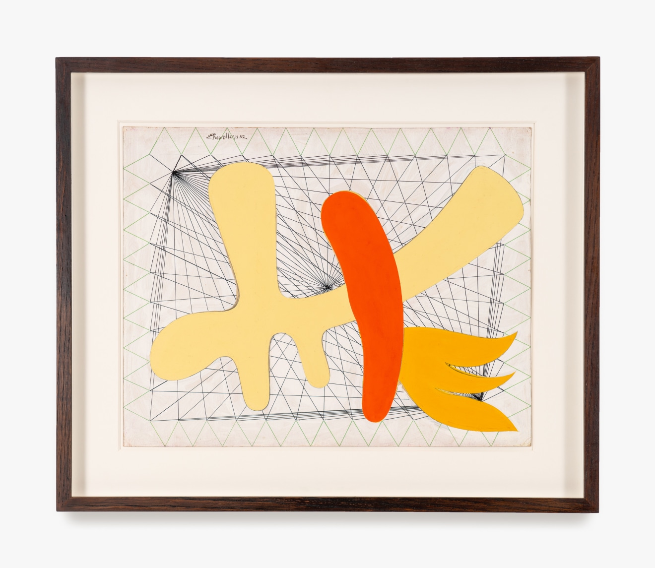 Work on paper by Emanuel Proweller titled Formes sur entrelacs from 1952