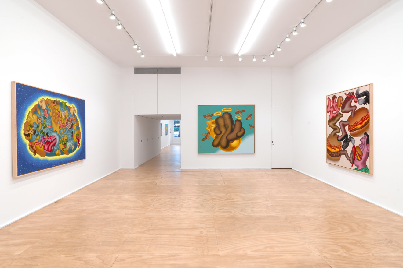 Installation view of Peter Saul at Venus Over Manhattan, New York, 2023