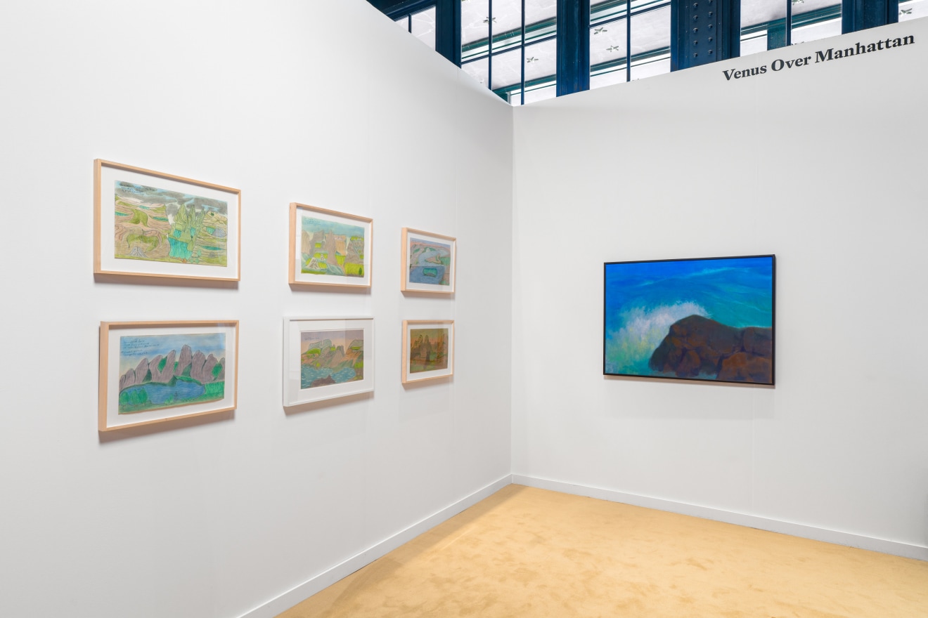 Installation view of Joseph Elmer Yoakum and Richard Mayhew at Independent 20th Century