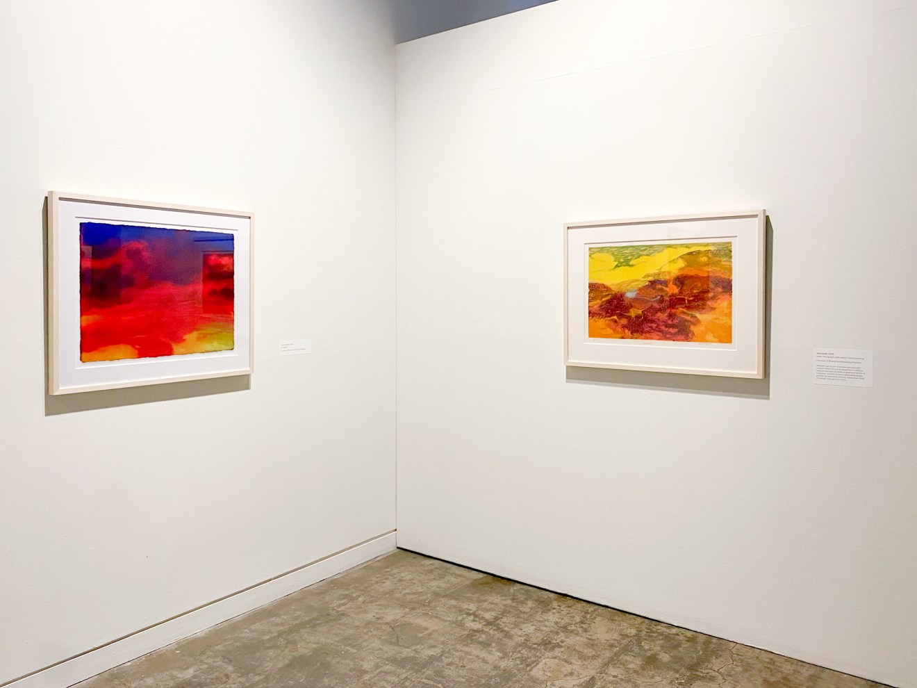 Installation view of Richard Mayhew: Inner Terrain, Sonoma Valley Museum of Art, 2023.