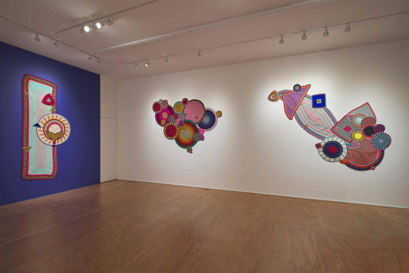 Installation view of Xenobia Bailey's exhibition at Venus Over Manhattan