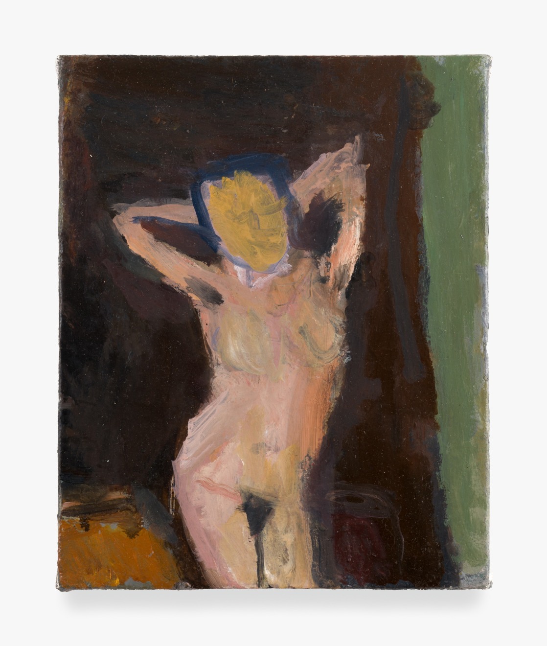 Painting titled Nude with Arms Raised by Janice Nowinski from 2022