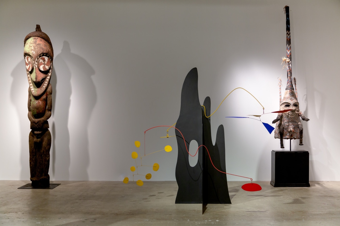 Installation view of Calder Crags + Vanuatu Totems from the Collection of Wayne Heathcote, New York, Venus Over Manhattan