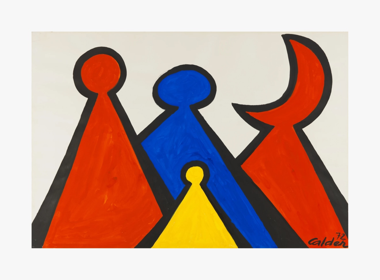 Work on paper by Alexander Calder titled The Red Crescent from 1972