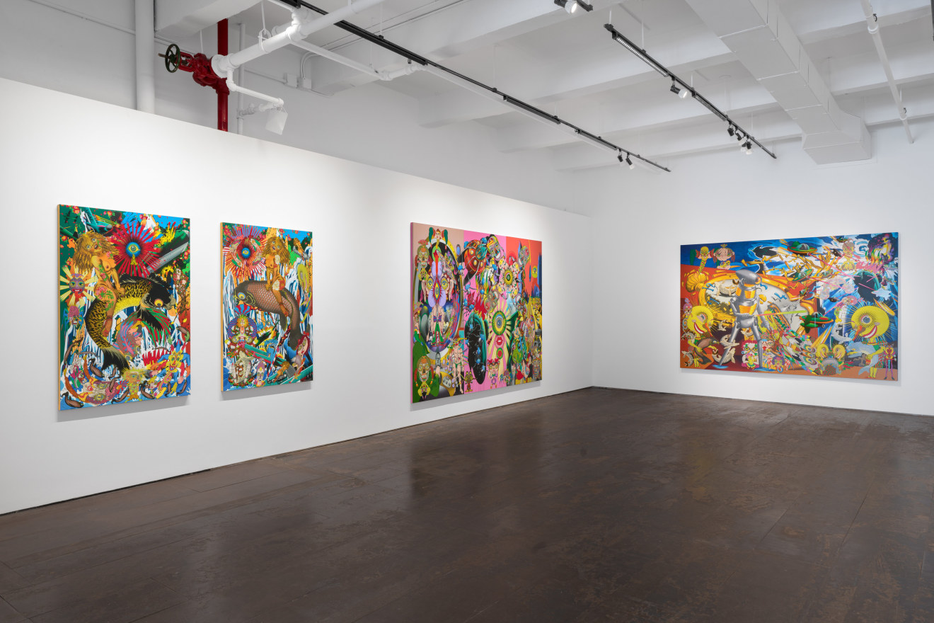 Installation view of Keiichi Tanaami: Manhattan Universe at Venus Over Manhattan, New York