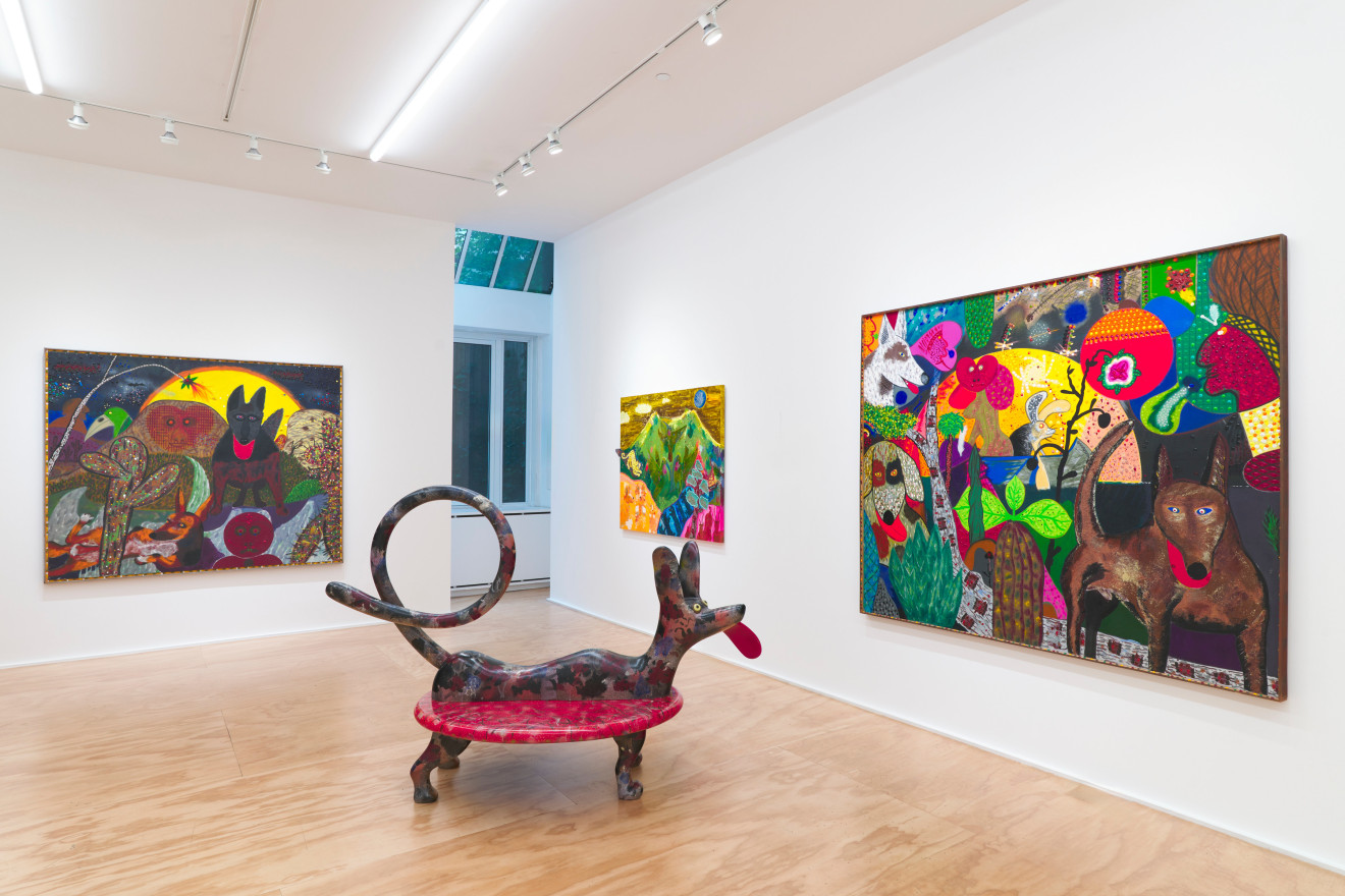 Installation view of Maija Peeples-Bright &amp; Roy De Forest at Venus Over Manhattan, New York