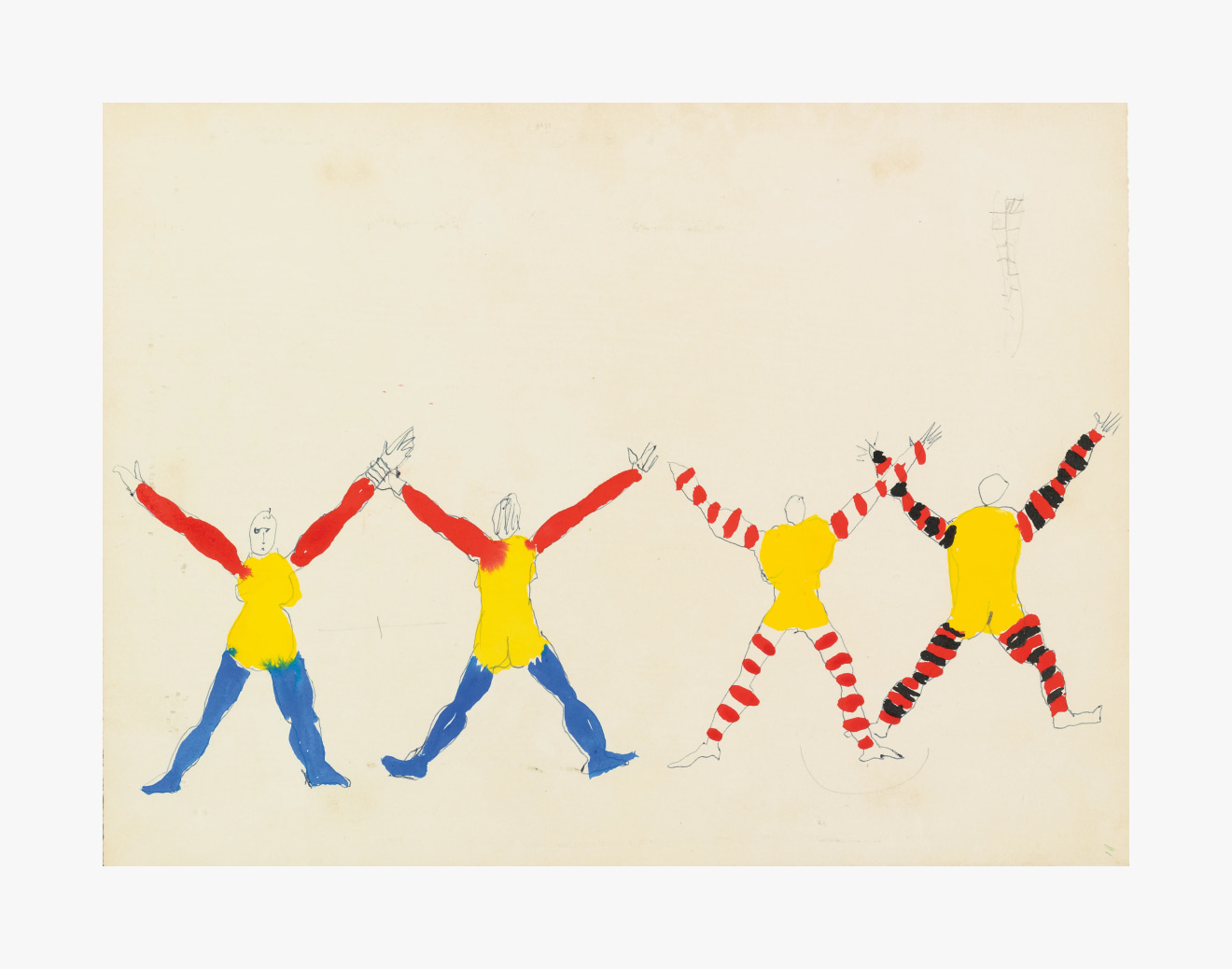 Work on paper by Alexander Calder titled Untitled (Costume Design for M&ecirc;taboles) II from 1969