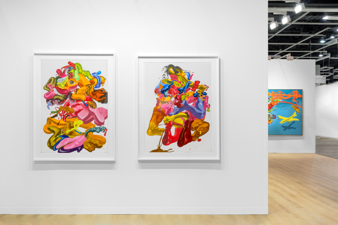 Installation view of Peter Saul presented by Venus Over Manhattan at Art Basel Hong Kong 2023.