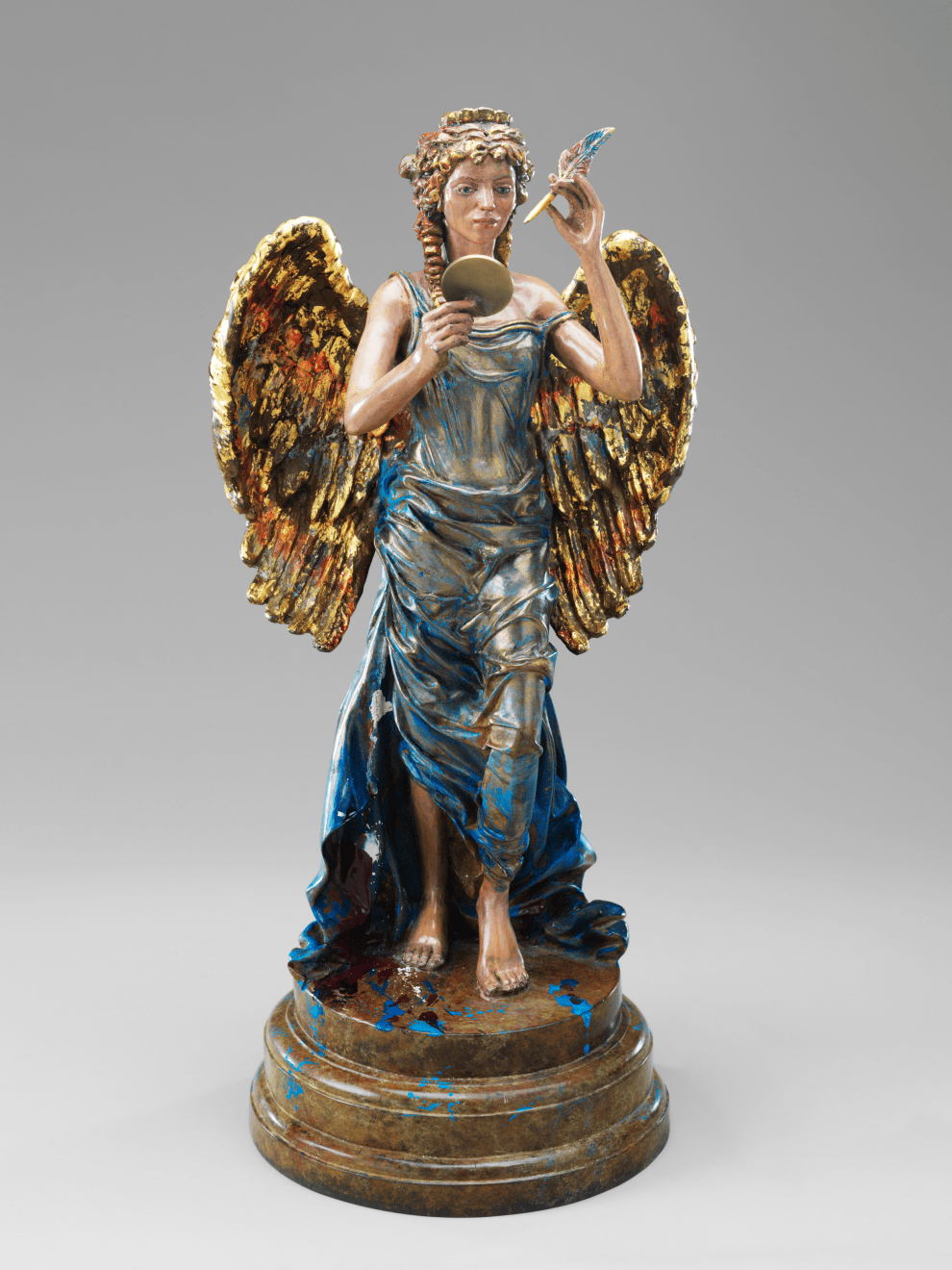 Maquette for Recording Angel, 2008, Patinated and gilded bronze