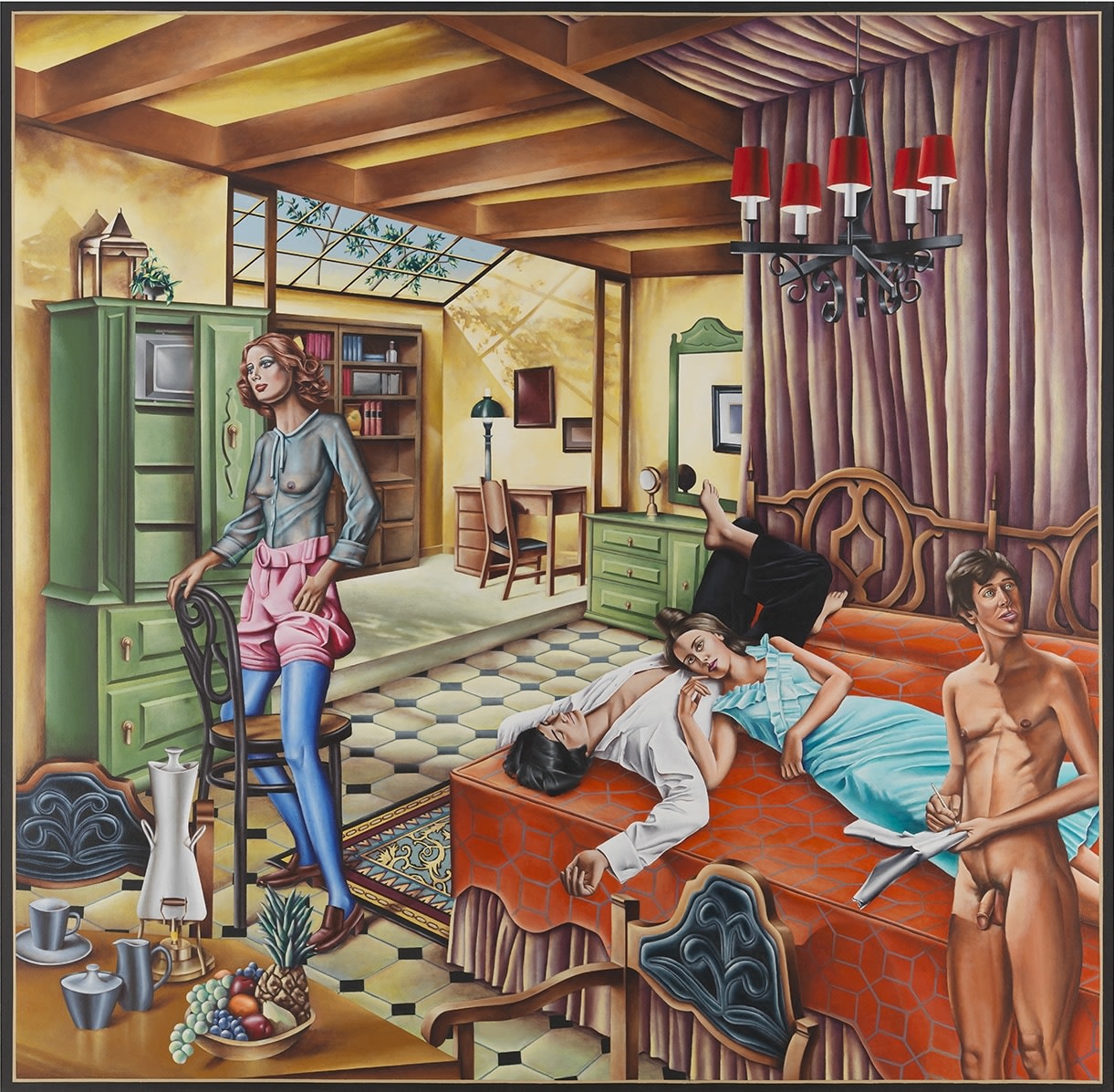 Spanish Mediterranean Bedroom, 1971, Acrylic on canvas