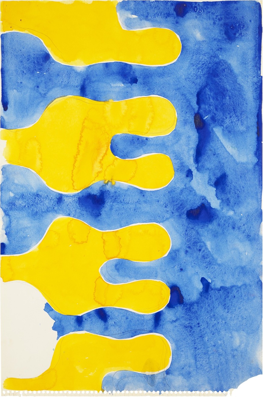 Yellow and blue abstract painting