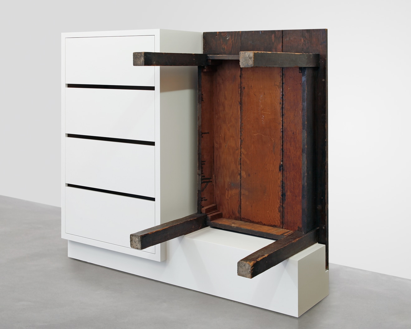 Chest of Drawers with Table, 2016, Enamel on eastern maple and plywood, found table