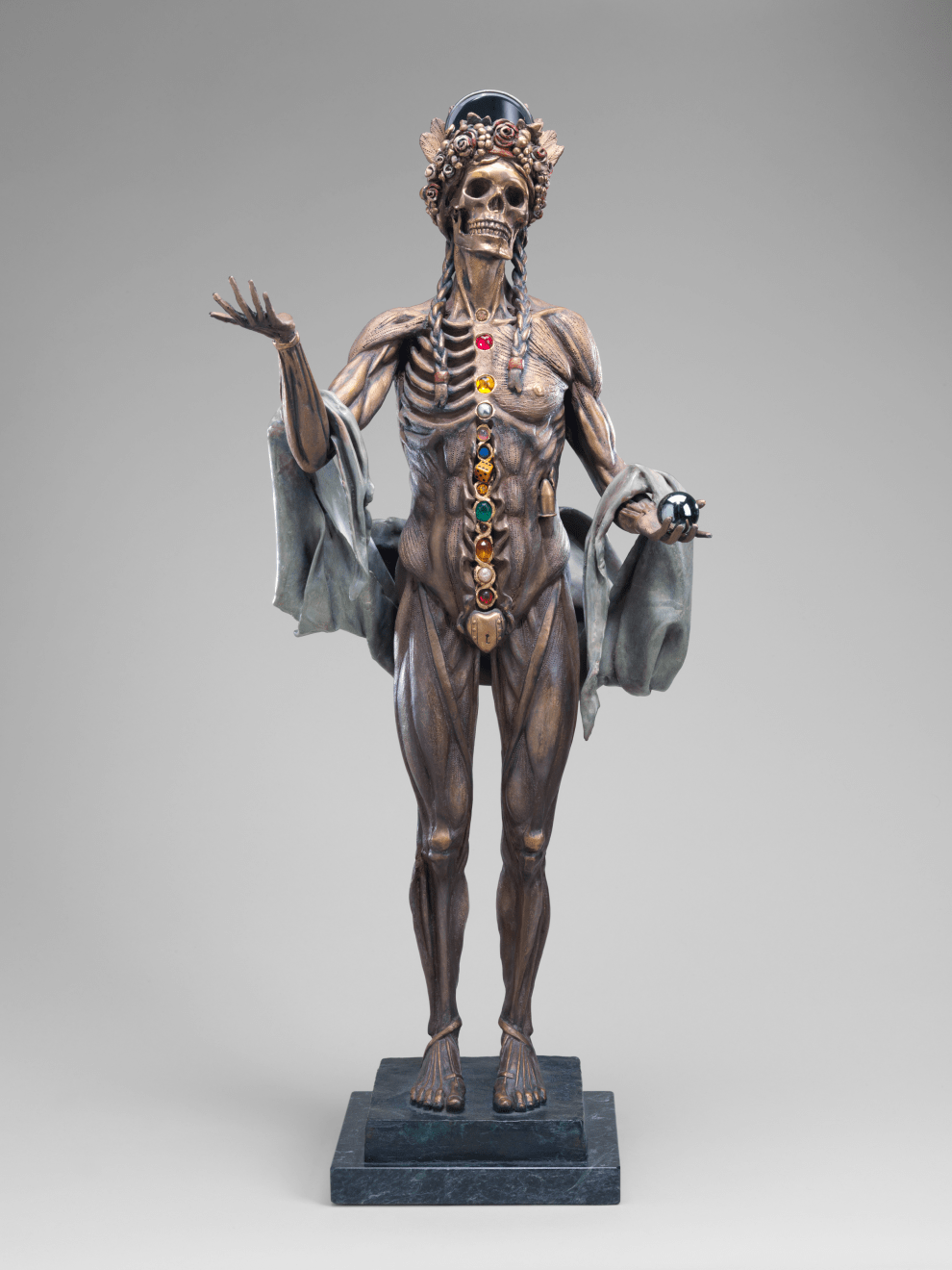 Sofia (Vanitas), 1995, Patinated and gilded bronze