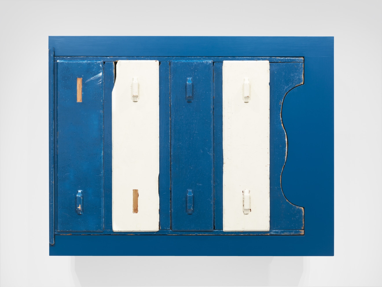 Untitled (found blue chest), 2011, Enamel on eastern maple, found chest