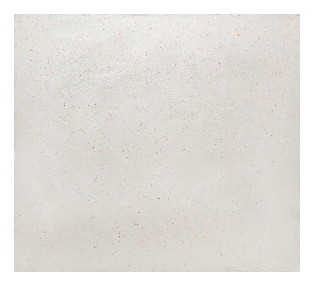 White canvas with multi-colored speckles