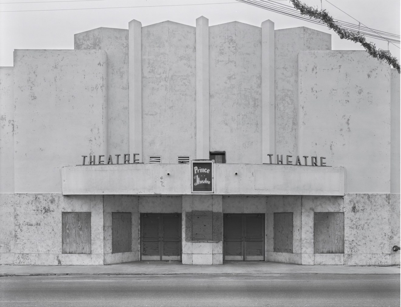 Prince Theater , Abandoned with Holiday Tinsel, US 441, Pahokee, FL, 1975