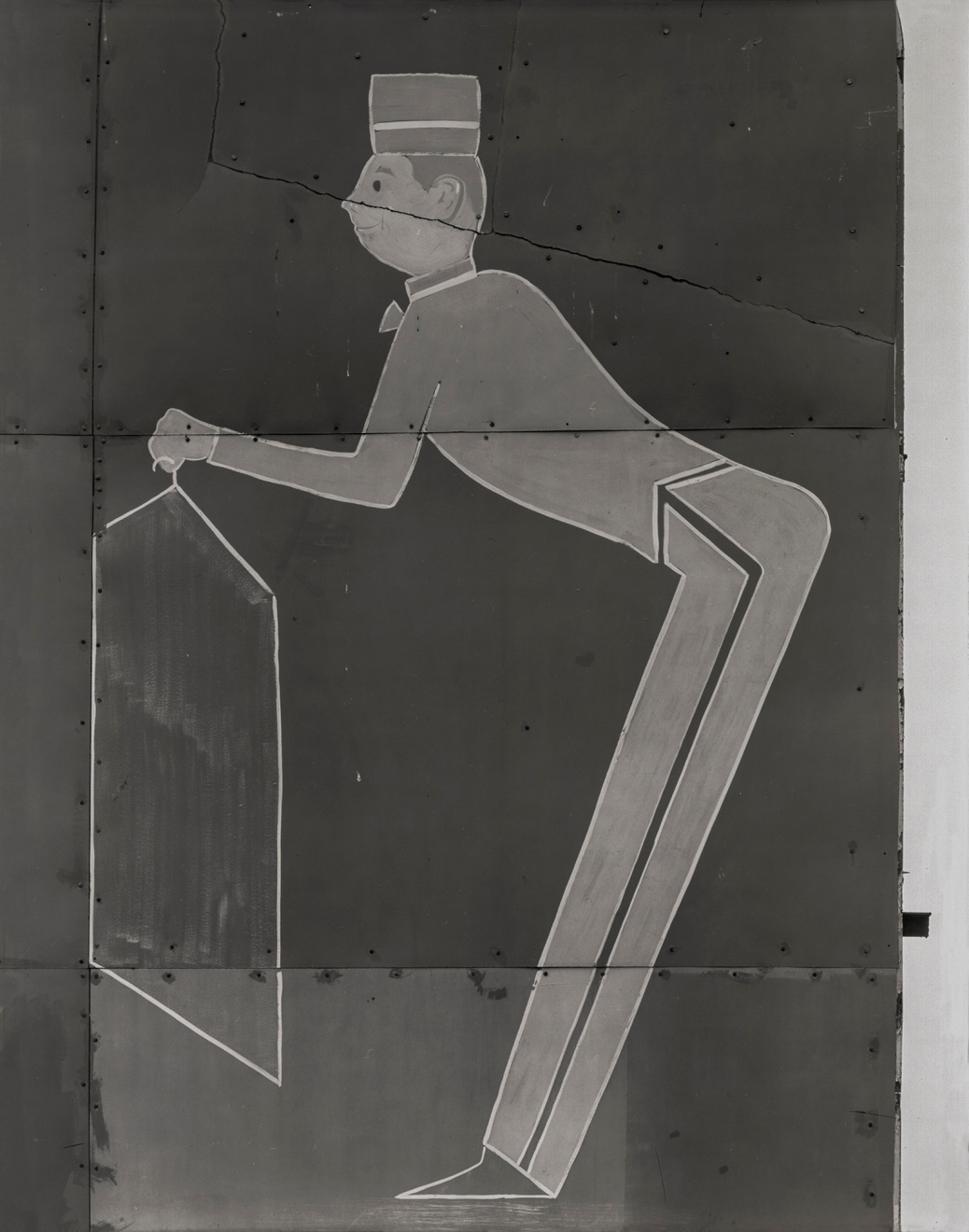 Bellhop on Laundry Sign, MA 2, Cambridge, MA, 1973